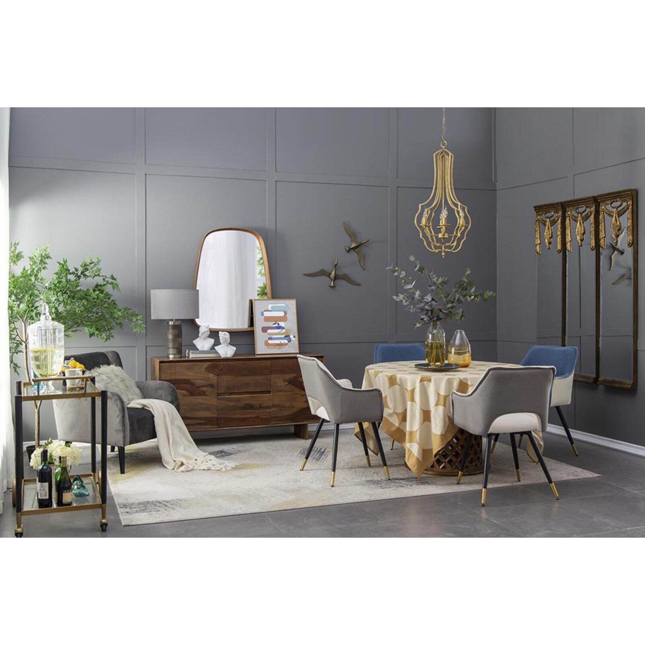 Wayne 37.4 X 27 inch Brown Wall Mirror