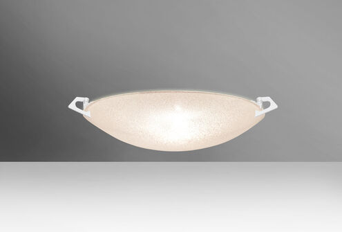 Sonya 13 1 Light 13 inch White Flush Mount Ceiling Light in Halogen, Glitter Glass