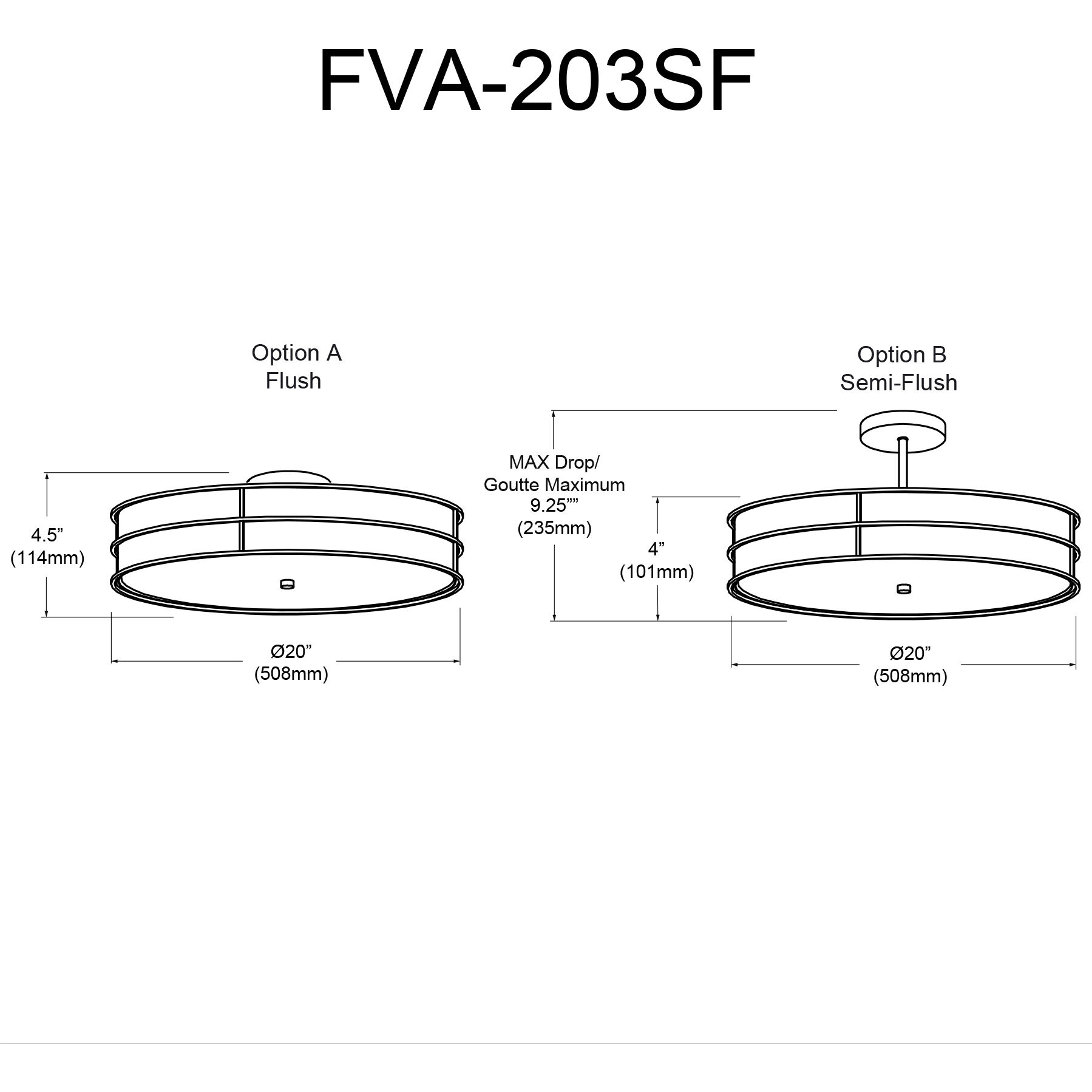 Fulvia 3 Light 20 inch Matte Black Semi-Flush Mount Ceiling Light