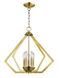 Prism 5 Light 20 inch Antique Brass Chandelier Ceiling Light