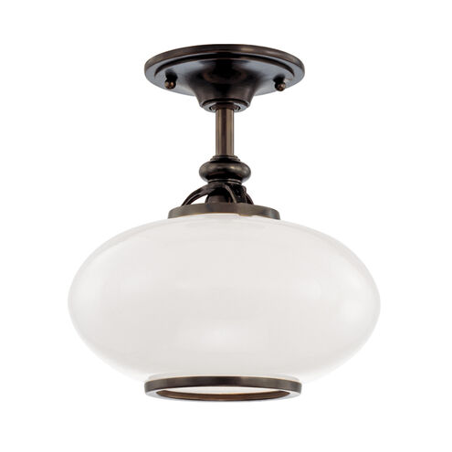 Canton 1 Light 12 inch Old Bronze Semi Flush Ceiling Light