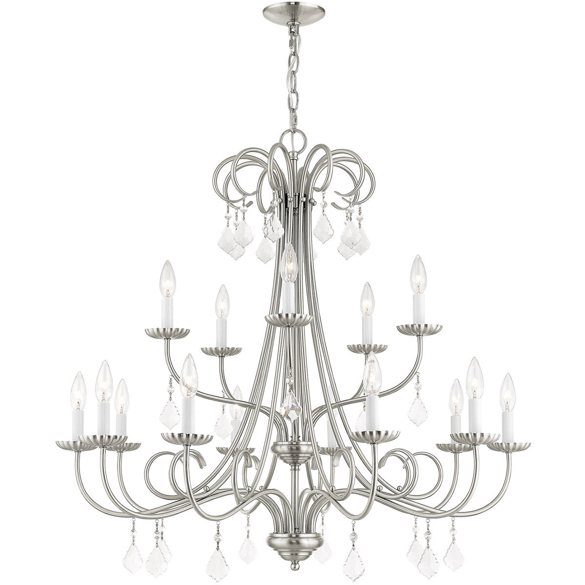 Daphne 15 Light 36 inch Brushed Nickel Foyer Chandelier Ceiling Light