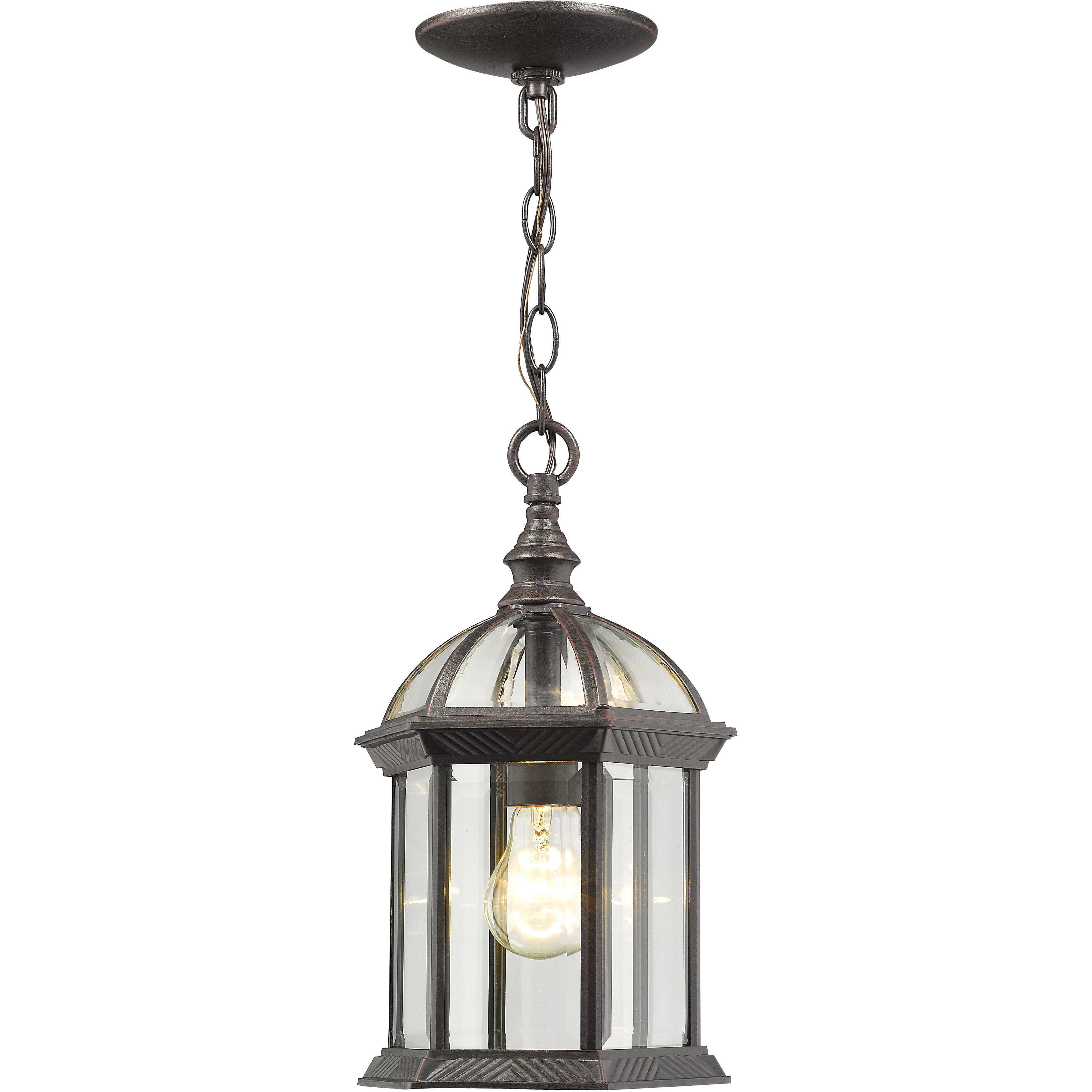 Annex 1 Light 8 inch Rust Outdoor Chain Mount Ceiling Fixture