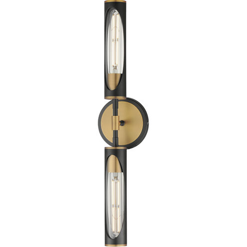 Regent LED 24 inch Black and Antique Brass Bath Vanity Wall Light