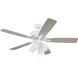 Pro Plus 114 52 inch White with White/Washed Oak Blades Contractor Ceiling Fan