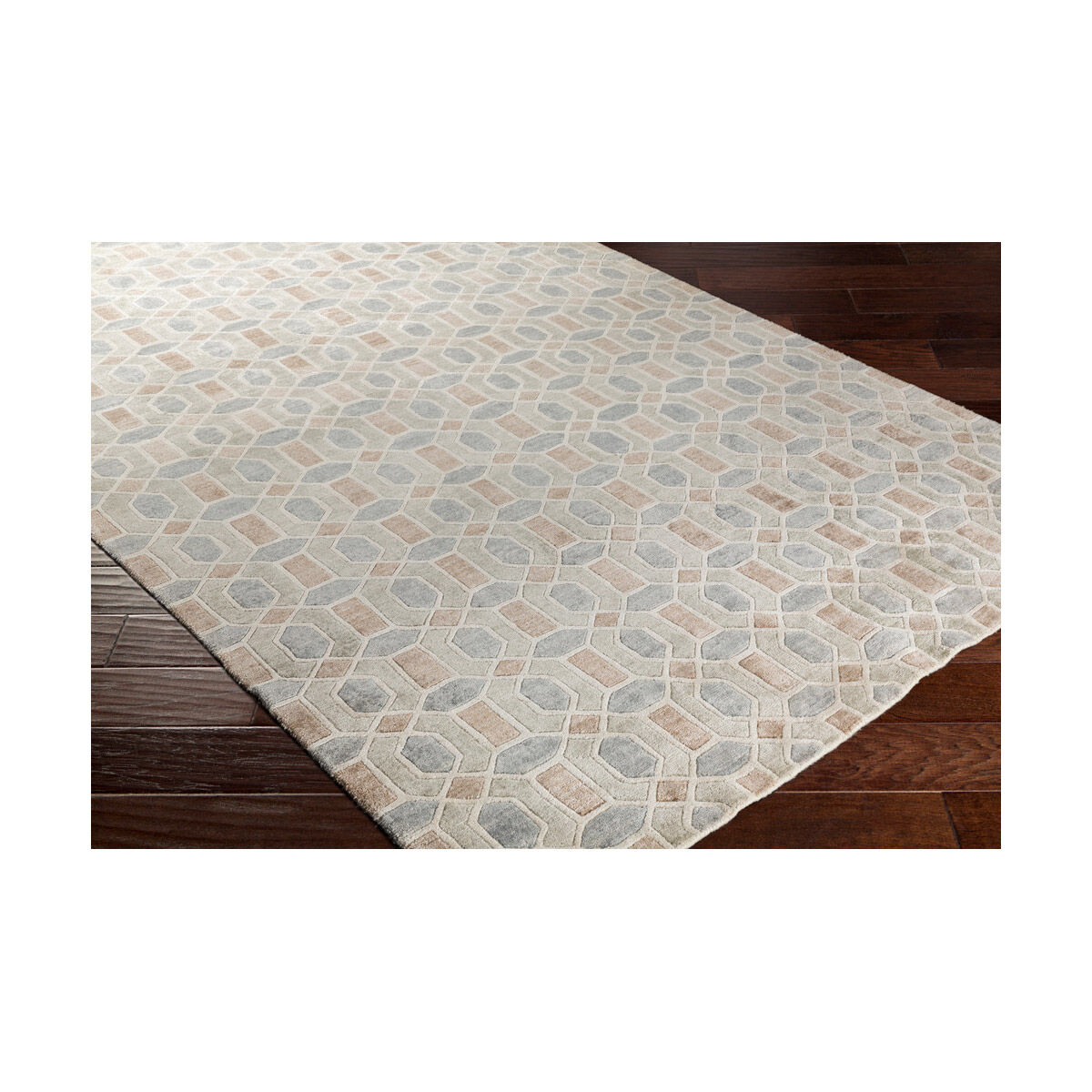 Florentine 36 X 24 inch Ivory/Taupe/Medium Gray/Tan Rugs, Viscose