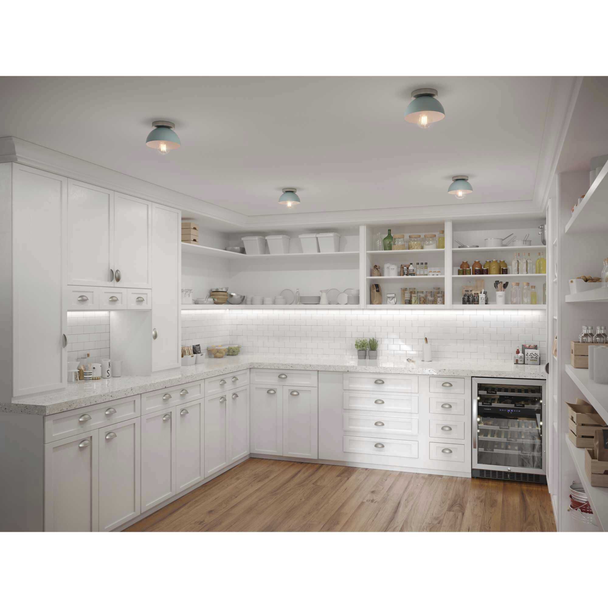 Eva 1 Light 7 inch Coastal Blue Flush Mount Ceiling Light