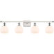 Ballston Athens LED 36 inch White and Polished Chrome Bath Vanity Light Wall Light in Matte White Glass