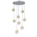 Cabochon LED Classic Silver with Travertine Stone Pendant Chandelier Ceiling Light in Clear, 2700K LED