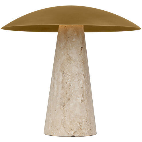 Sean Lavin Aegis 16.6 inch 11.00 watt Natural Brass/Natural Travertine Table Lamp Portable Light