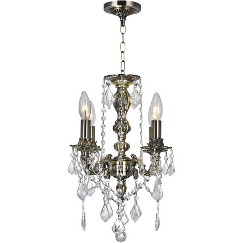 Brass 4 Light 14 inch Antique Brass Up Chandelier Ceiling Light