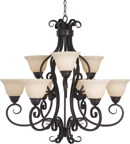 Manor 9 Light 33 inch Oil Rubbed Bronze Multi-Tier Chandelier Ceiling Light