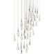 Beyond Hibiscus LED 36 inch Polished Nickel Multi-Light Pendant Ceiling Light, Square Canopy