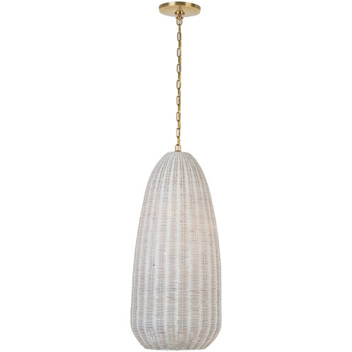 Chapman & Myers Kokomo LED 15 inch Antique-Burnished Brass Elongated Pendant Ceiling Light