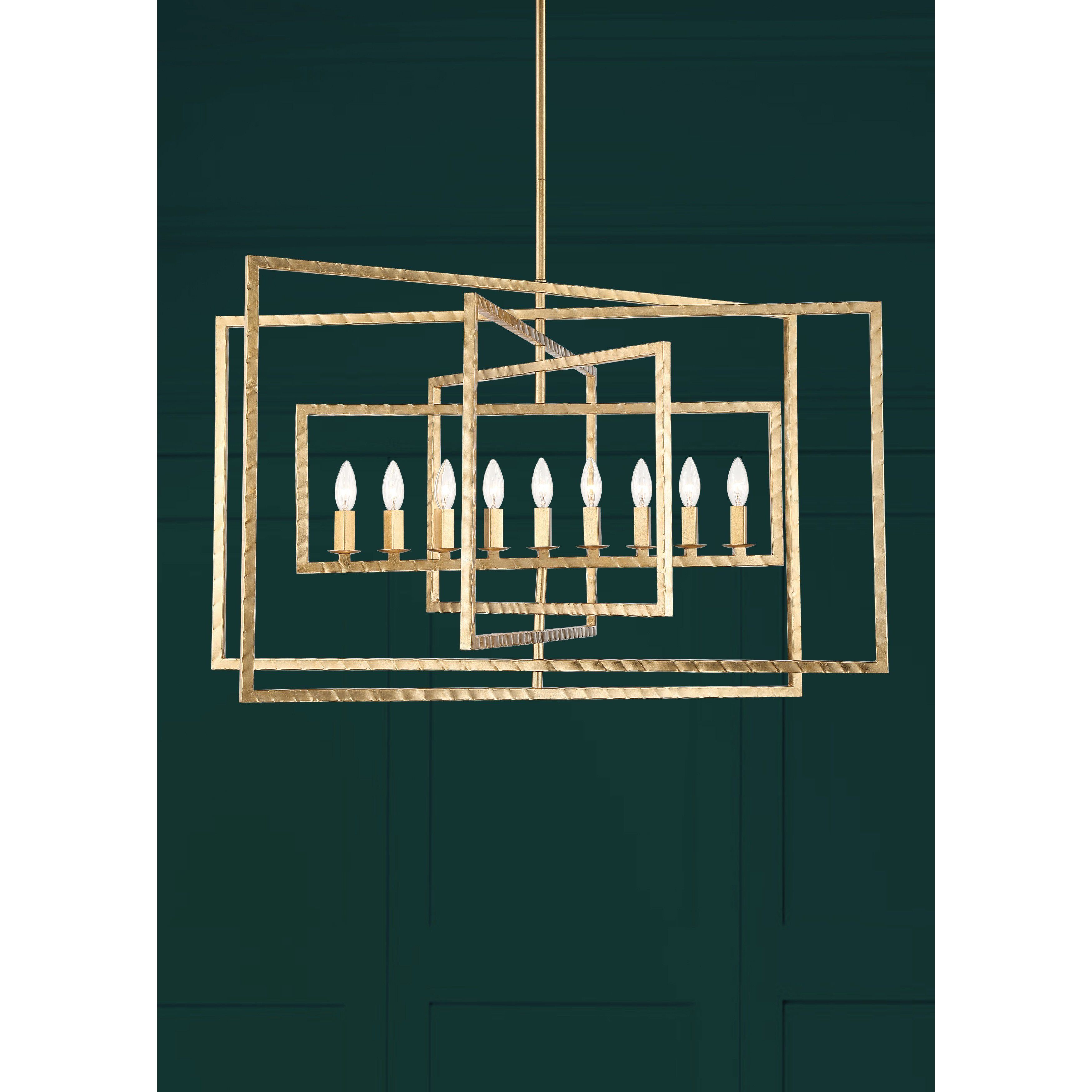 Capri 9 Light 39 inch Raw Steel Chandelier Ceiling Light