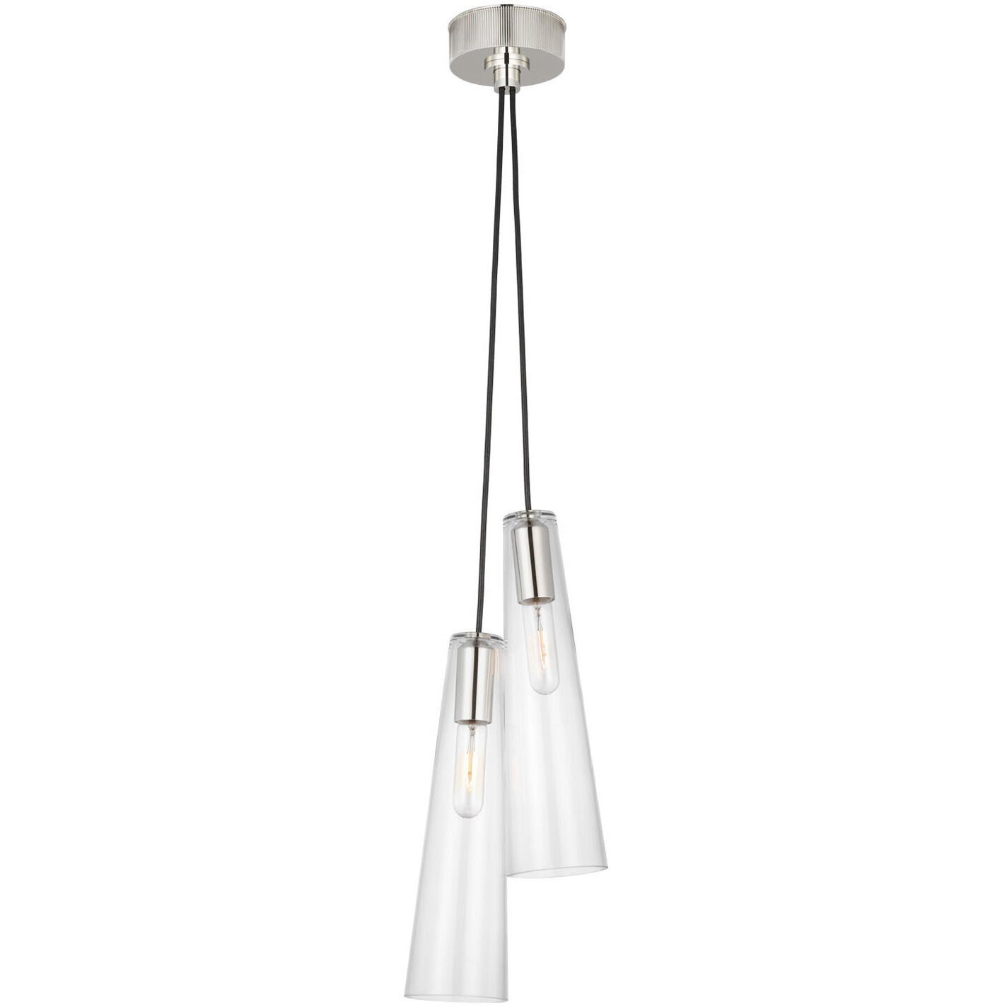 Ray Booth Osvaldo LED 8 inch Polished Nickel Double Pendant Ceiling Light