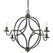 Caspian 4 Light 33 inch Antique Black Iron Chandelier Ceiling Light, Caged