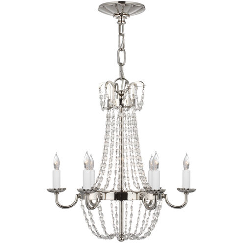 Chapman & Myers Paris Flea Market 6 Light 16.75 inch Polished Nickel Chandelier Ceiling Light, Petite