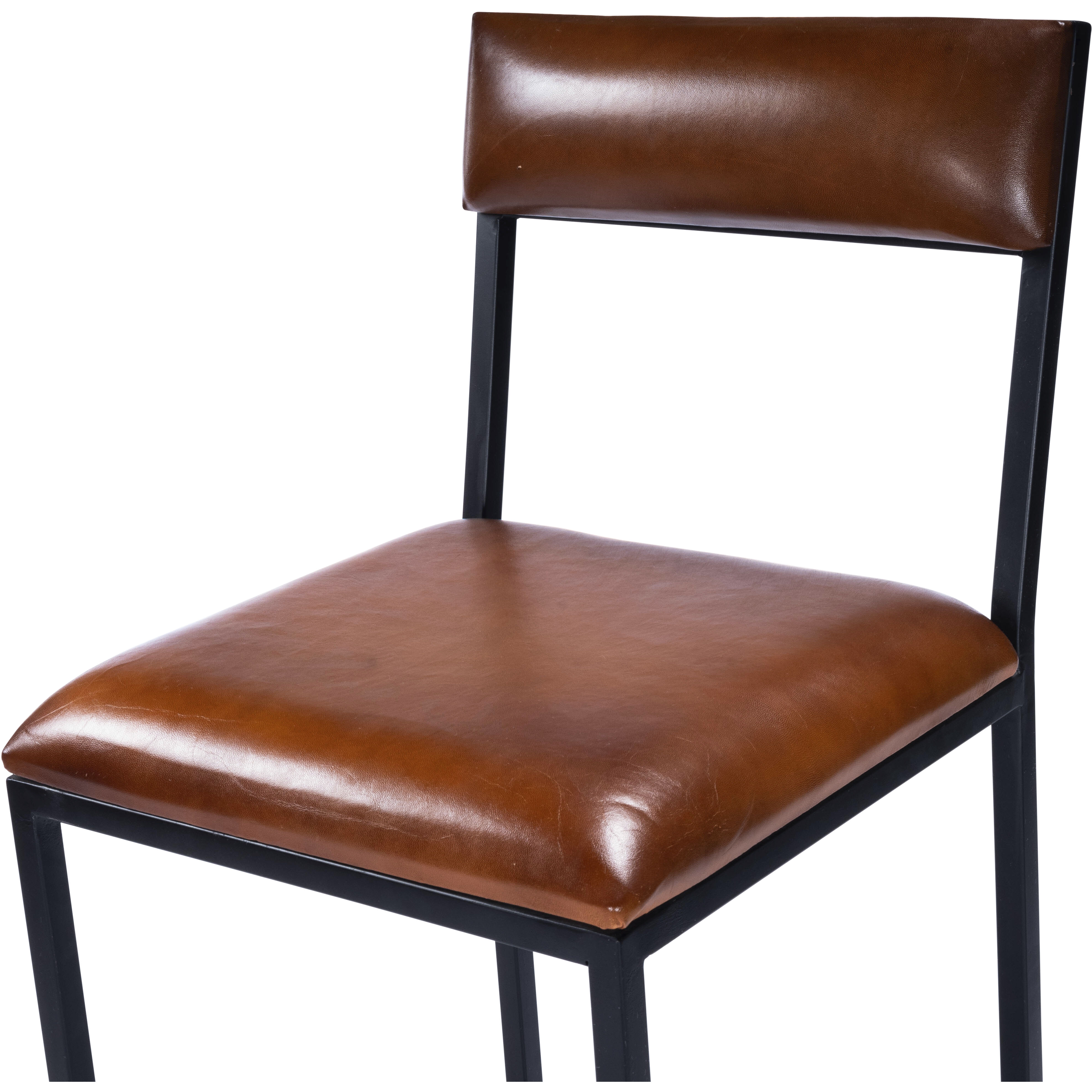 Lazarus Leather & Metal Bar Stool