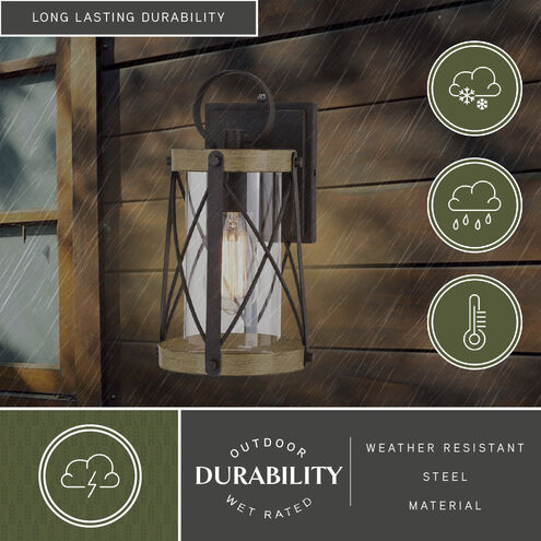 Harwood LED 12 inch Oxidized Iron and Burnished Elm Outdoor Wall