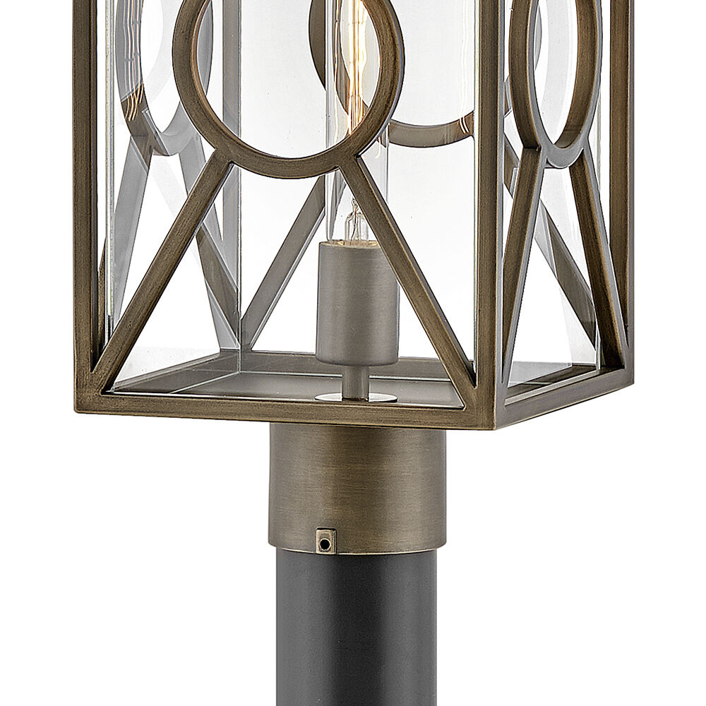 Coastal Elements Brixton 1 Light 15.5 inch Burnished Bronze Outdoor Post Mount Lantern, Medium