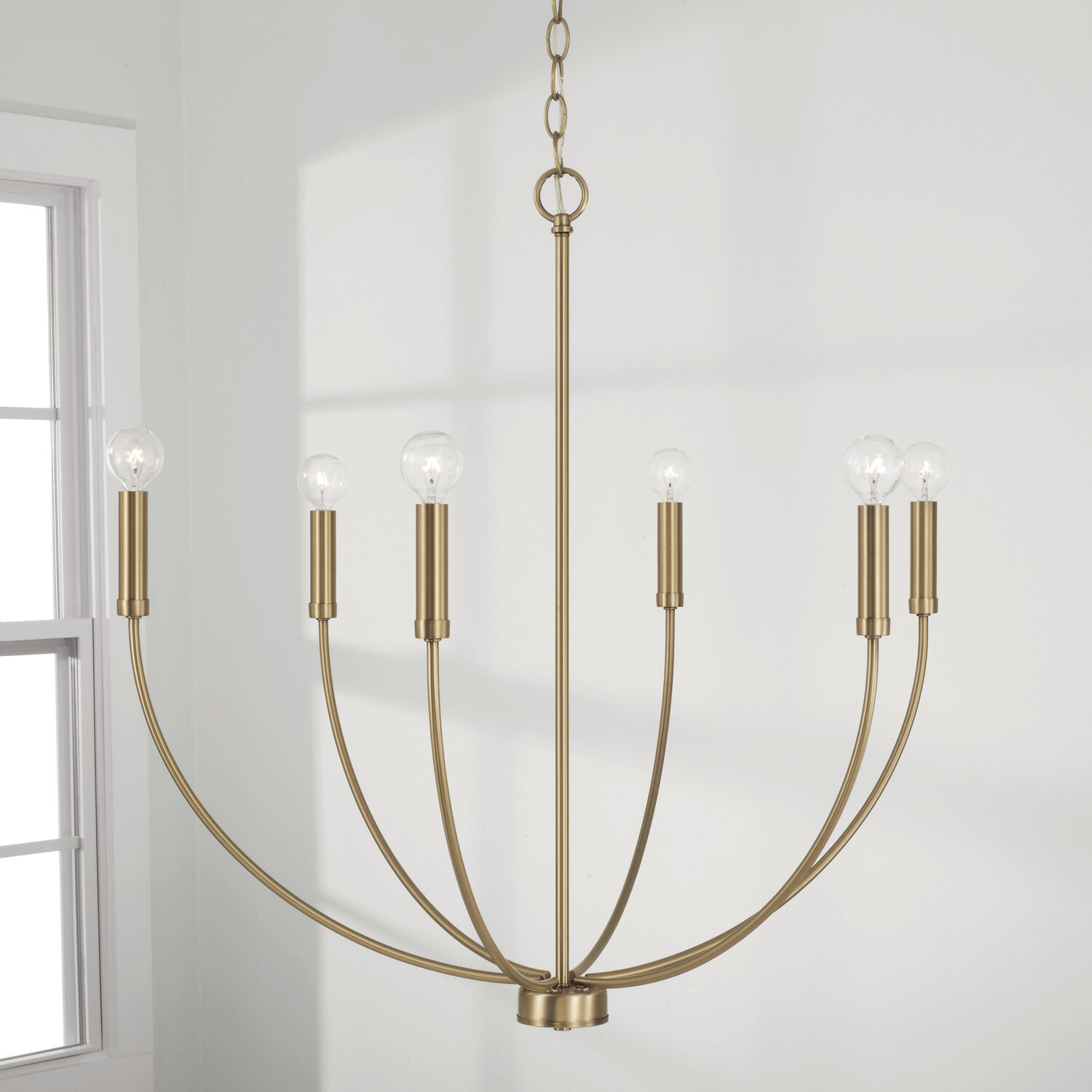 Ansley 6 Light 30.25 inch Aged Brass Chandelier Ceiling Light