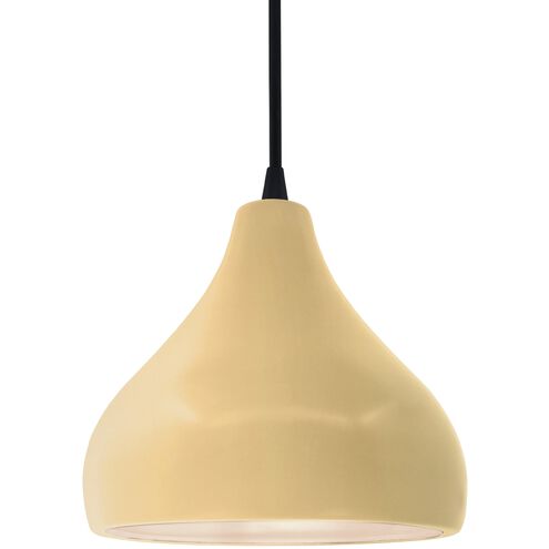 Radiance 1 Light 8 inch Muted Yellow and Matte Black Pendant Ceiling Light