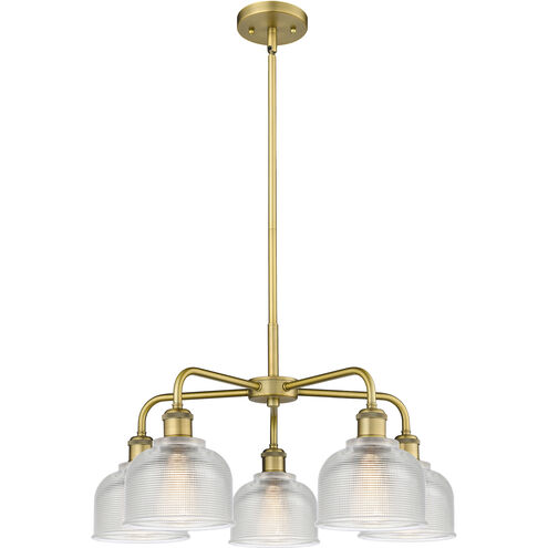 Dayton 5 Light 23.5 inch Brushed Brass Chandelier Ceiling Light in Clear