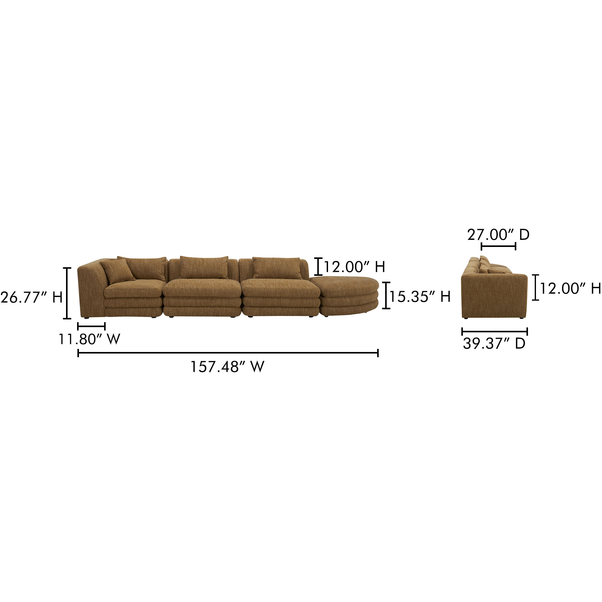 Lowtide Linear Amber Glow Modular Sectional