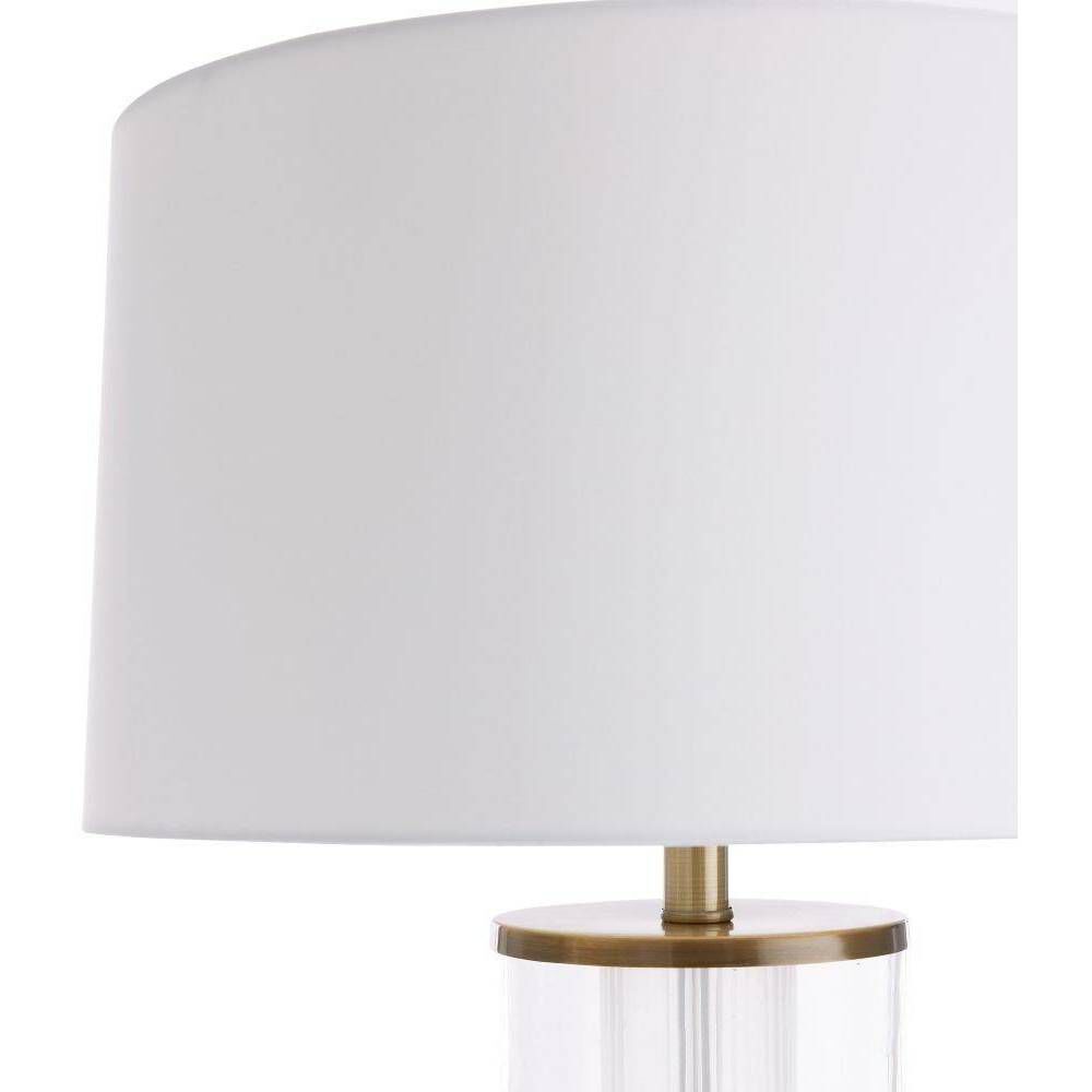 Gianna 30 inch 150.00 watt Clear Etched Glass and Vintage Brass Lamp Portable Light