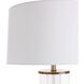Gianna 30 inch 150.00 watt Clear Etched Glass and Vintage Brass Lamp Portable Light