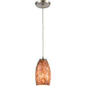 Nature's Collage 1 Light 5 inch Satin Nickel Mini Pendant Ceiling Light