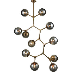 Synapse 11 Light 35 inch Aged Brass Chandelier Ceiling Light