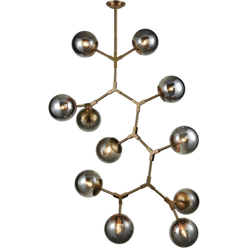 Synapse 11 Light 35 inch Aged Brass Chandelier Ceiling Light