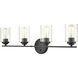 Moven 4 Light 31.13 inch Matte Black Bathroom Vanity Light Wall Light