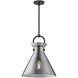 Alora Mood Emerson Pendant Ceiling Light in Matte Black, Smoked Glass