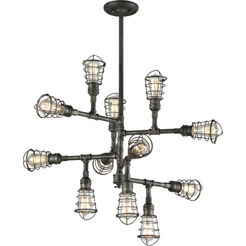 Conduit 12 Light 34 inch Old Silver Chandelier Ceiling Light