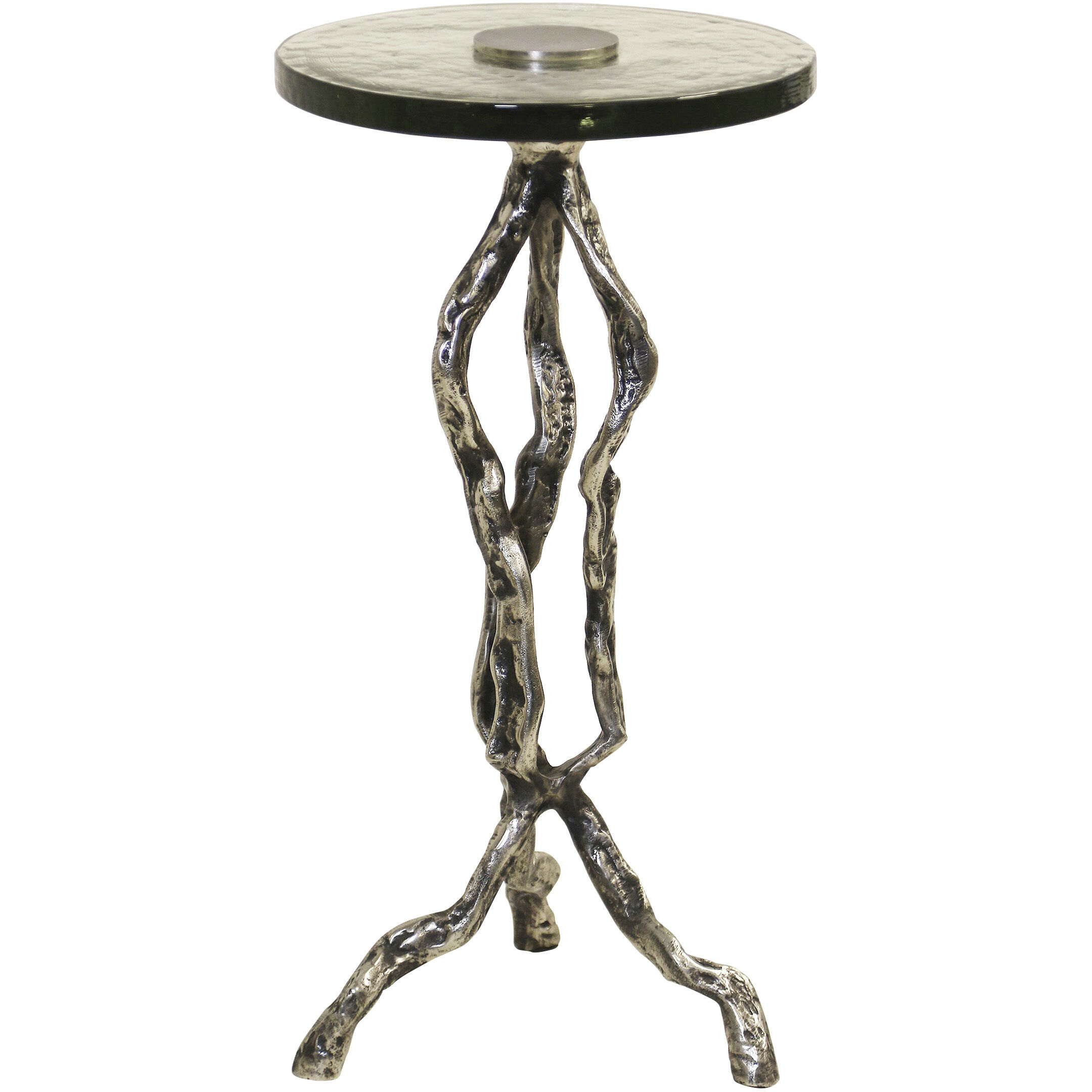 Sylvan 22 X 12 inch Silver Antique and Clear Side Table