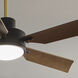Guardian 54 inch Satin Black with Natural Brass Blades Ceiling Fan