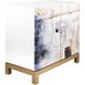 Gianas Designer White with Multicolor and Champagne Gold Cabinet