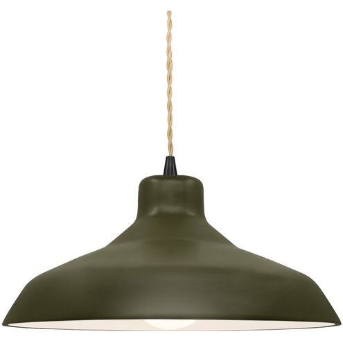 Radiance LED 13.5 inch Matte Green and Matte Black Pendant Ceiling Light