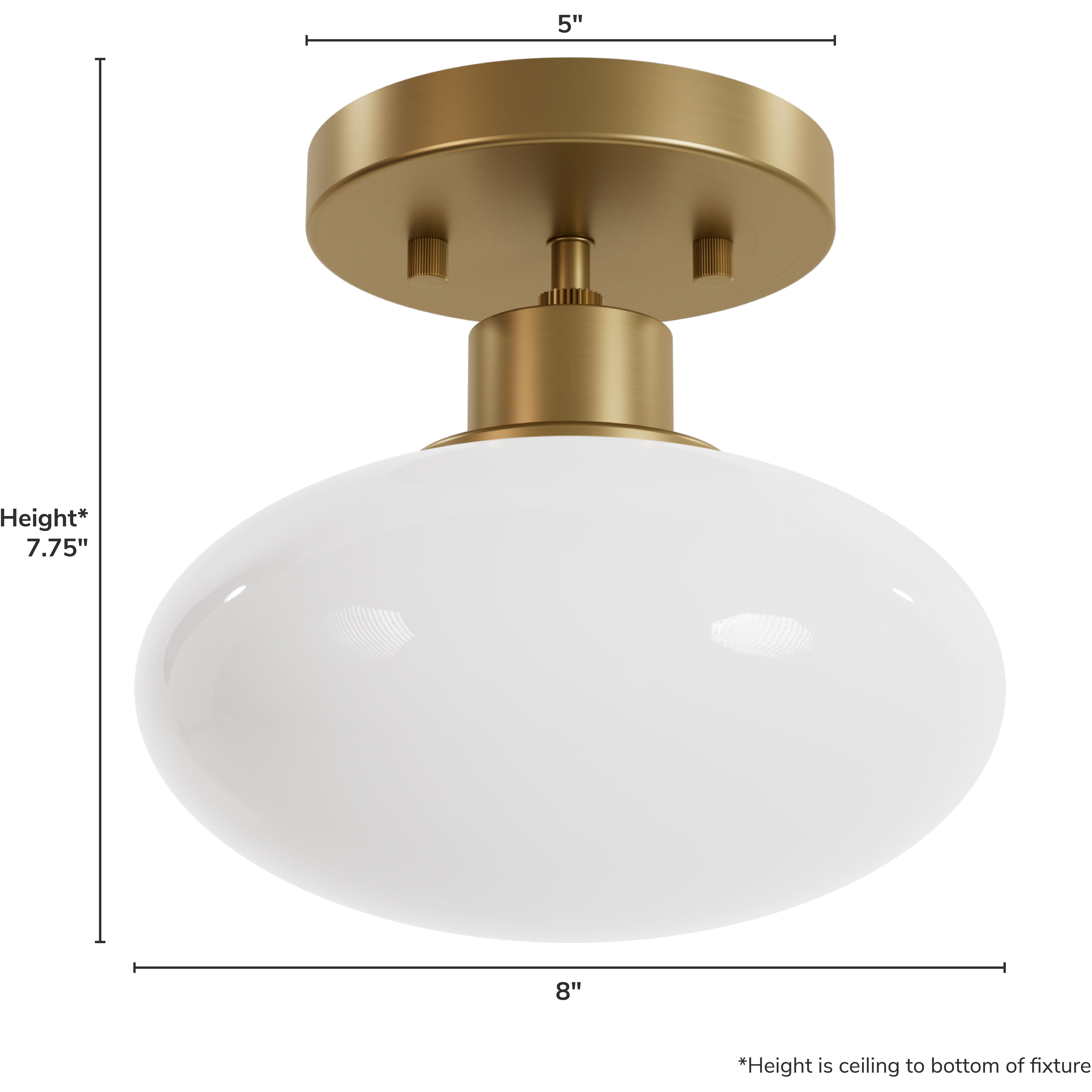 Getty 1 Light 9.1 inch Luxe Gold Flush Mount Ceiling Light, Small