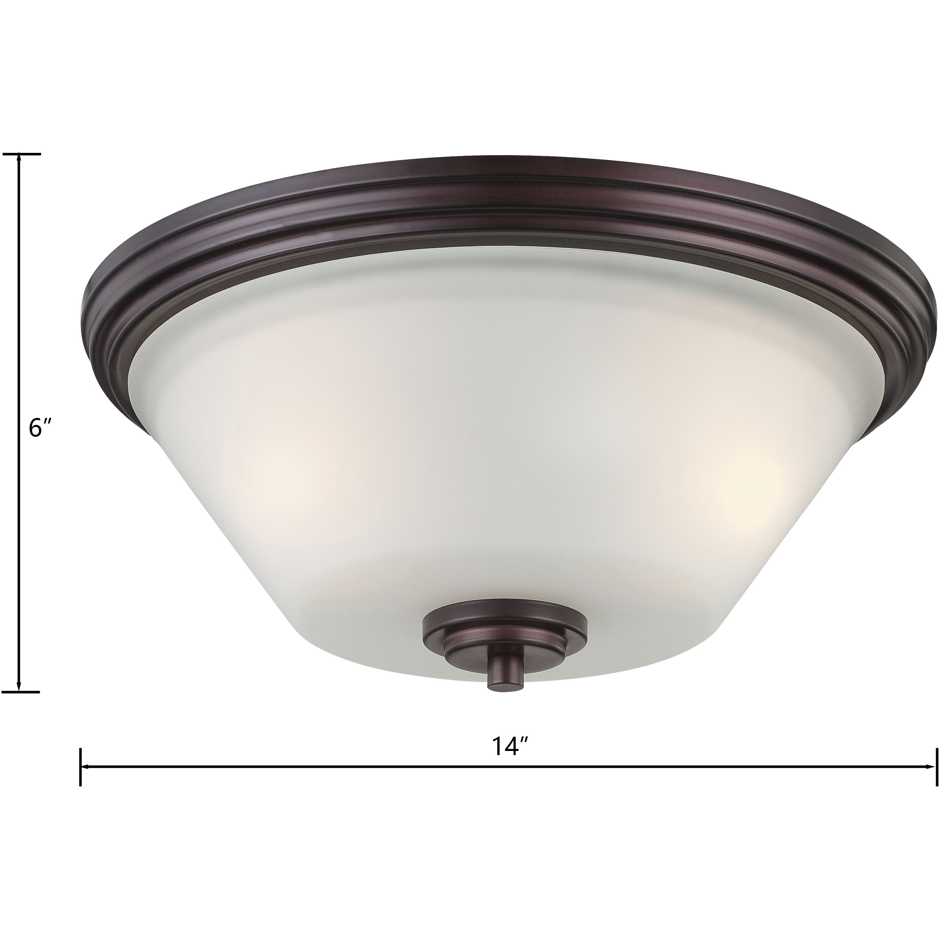 Pittman 2 Light 14 inch Sienna Bronze Flush Mount Ceiling Light