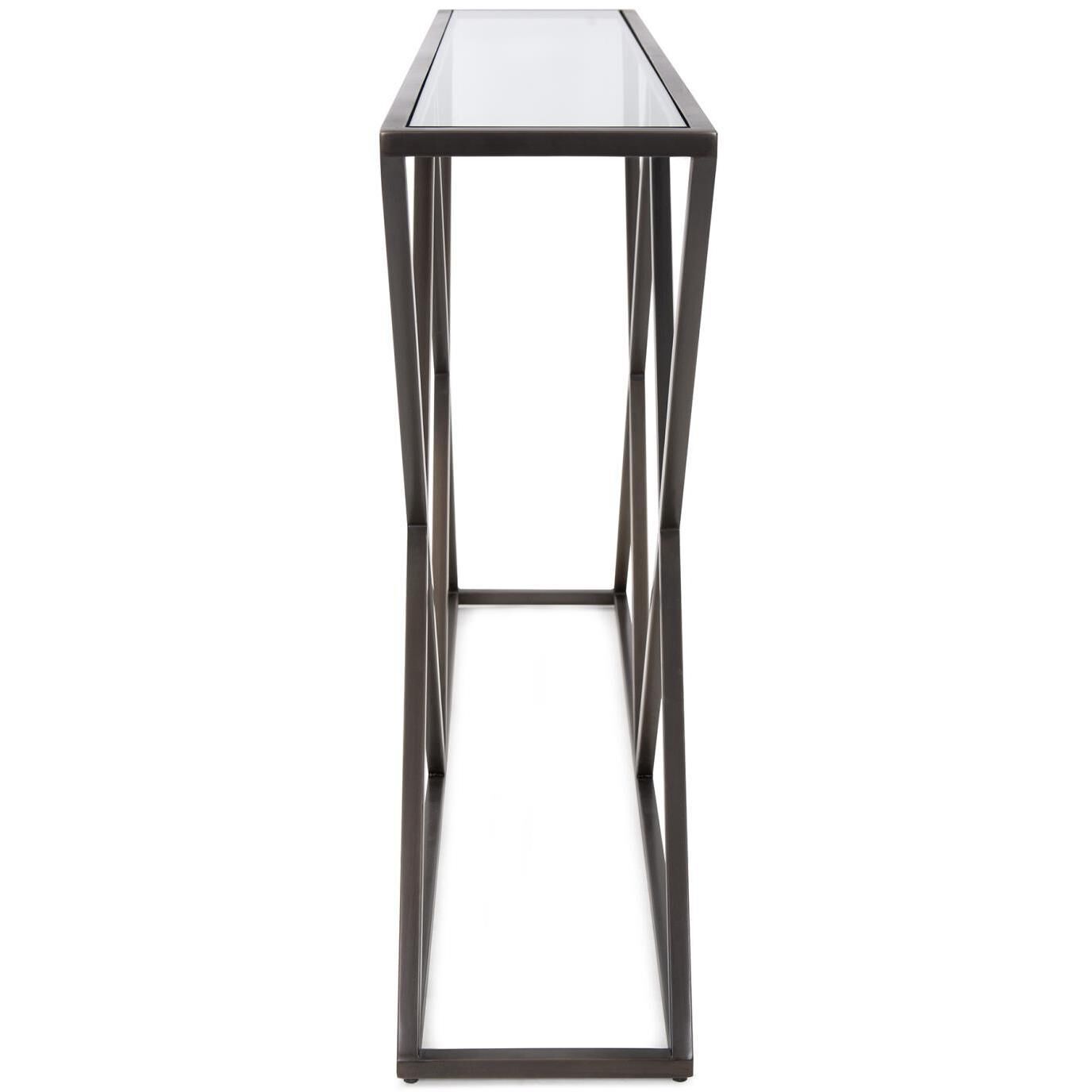 Bennett 48 inch Brushed Gunmetal Console Table