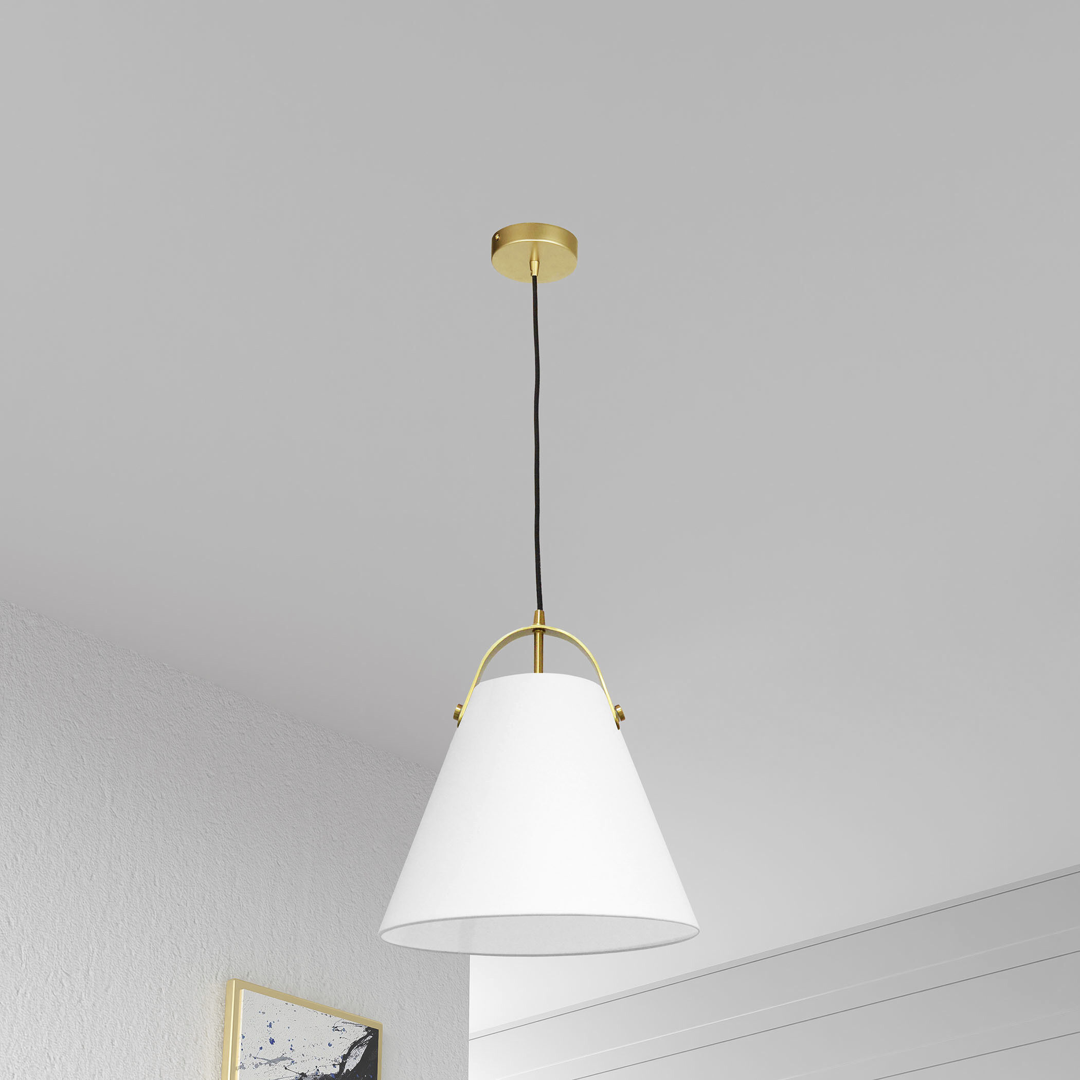 Emperor 1 Light 13 inch Aged Brass Pendant Ceiling Light in White