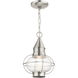 Newburyport 1 Light 9 inch Brushed Nickel Outdoor Pendant Lantern