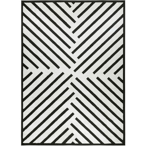 Optika 130 X 94 inch Black/White Rug in 8 x 11