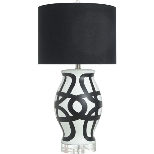Manning 36 inch Black and White and Clear and Silver Table Lamp Portable Light