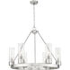Boreas 6 Light 29 inch Satin Nickel Chandelier Ceiling Light in Seedy Glass