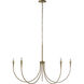 Luzon 5 Light 48 inch Plated Dark Antique Brushed Brass Chandelier Ceiling Light